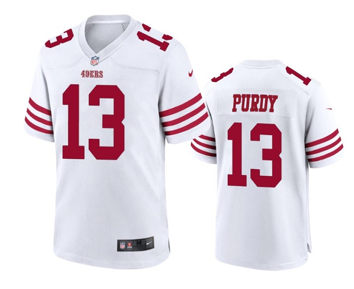Men's San Francisco 49ers #13 Brock Purdy White Stitched Game Jersey